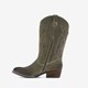 Suede dames western laarzen donkergroen
