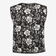 Dames gilet met bloemenprint zwart