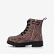 Metallic meisjes veterboots met stipjes
