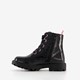 Meisjes lak veterboots zwart met glitters