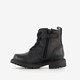 Leren meisjes veterboots zwart met hartje