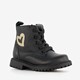 TwoDay leren meisjes veterboots zwart met hartje