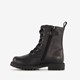Leren meisjes veterboots zwart