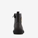 Leren meisjes veterboots zwart met smiley