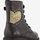 Leren meisjes veterboots zwart