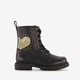 Leren meisjes veterboots zwart