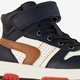 Hoge leren jongens sneakers donkerblauw