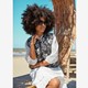 Dames gilet met bloemenprint zwart