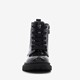Leren meisjes veterboots met glitter zwart