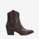 Dames enkellaarsjes met crocoprint bruin