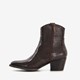 Dames enkellaarsjes met crocoprint bruin
