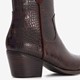 Dames enkellaarsjes met crocoprint bruin