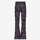 Flared meisjes broek zwart met print