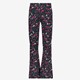 Flared meisjes broek zwart met print