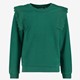 Meisjes sweater groen met ruches