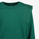 Meisjes sweater groen met ruches