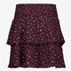 Meisjes rok met ruches en print zwart roze