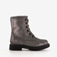 Meisjes veterboots met hartjes zilver