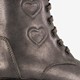 Meisjes veterboots met hartjes zilver