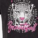 Meisjes T-shirt acid wash met tijgerkop