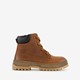 Leren jongens veterboots cognac bruin
