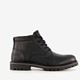 Leren heren veterboots zwart