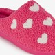 Dames sloffen met hartjes roze