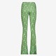 Dames flared broek bloemenprint groen