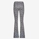 Dames flared broek luipaardprint zwart wit