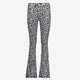 Dames flared broek luipaardprint zwart wit