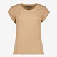 Dames T-shirt met glitters beige