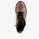Leren meisjes veterboots roségoud