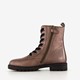 Leren meisjes veterboots roségoud