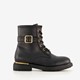 Meisjes veterboots met gesp zwart