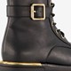 Meisjes veterboots met gesp zwart