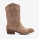 Suede dames western laarzen taupe