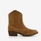 Suede dames western enkellaarsjes met hak