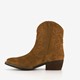 Suede dames western enkellaarsjes met hak