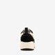 Leren dames dad sneakers zwart beige
