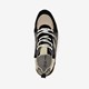 Leren dames dad sneakers zwart beige