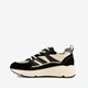 Leren dames dad sneakers zwart beige