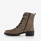 Suede dames veterboots taupe