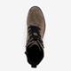 Suede dames veterboots taupe