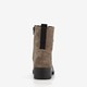 Suede dames veterboots taupe