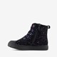 Hoge leren meisjes sneakers met glitter