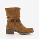 Dames boots met lage hak cognac