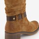 Dames boots met lage hak cognac