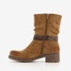 Dames boots met lage hak cognac