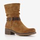 Blue Box dames boots met lage hak cognac