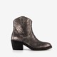 Western enkellaarsjes grijs metallic